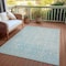 Homeroots 5' X 8' Aqua Damask Washable Indoor Outdoor Area Rug 607675 - alternate 7