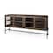 Homeroots 70in Black And Brown Solid Wood Sideboard Soft Close with Four Glass Doors 611015 - alternate 6