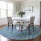 Homeroots 8' Teal Blue And Ivory Round Geometric Washable Indoor Outdoor Area Rug 612144 - alternate 6