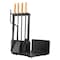 Lavish Home 5 Piece Fireplace Tools Set Indoor Outdoor Accessories Set with Poker, Brush, Shovel, Firewood Rack 80-FPTS-18 - alternate 8