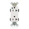 Leviton Straight Blade Receptacle, 5-20R, 20 A, 125V AC, Flush Mount, Self-Grounded M1636-PLW - alternate 1