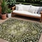 Homeroots 9' X 12' Olive Green Ivory And Brown Oriental Washable Indoor Outdoor Area Rug 600178 - alternate 1