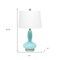 Homeroots 23" Light Blue And Silver Glass And Metal Novelty Table Lamp With White Drum Shade 643341 - alternate 1