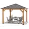 Sunjoy 11' x 11' Outdoor Cedar Framed Hardtop Gazebo with Frosted Polycarbonate Skylight A102007260 - alternate 1