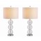 Jonathan Y Bella 27" Glass Triple-Sphere LED Table Lamp, Clear/Chrome, 2PK JYL1070D-SET2 - alternate 1