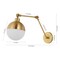 Jonathan Y Alba 8" 1-Light Modern Industrial Adjustable Swing Arm Metal Frosted Glass Globe LED Sconce, Brass Go JYL9931A - alternate 7