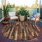 Homeroots 8' Coffee And Brown Round Striped Washable Indoor Outdoor Area Rug 608942 - alternate 6