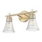 Z-Lite Belle 2-Light Vanity, 16 in W, Modern Gold 7519-2V-MGLD - alternate 7