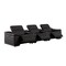 Homeroots 134" Black Italian Leather Reclining Metal USB Sofa 720293 - alternate 6