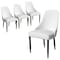 Leisuremod Allure Modern Dining Chair In White and Oak Wood Legs, 4PK AC49W4 - alternate 1