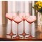 Homeroots Set of Four Coral Crystal Shallow Bowl Stemmed Coupe 485962 - alternate 5