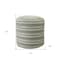 Homeroots 20in Green Polyester Round Striped Indoor Outdoor Pouf Ottoman 517434 - alternate 5