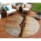 Homeroots 8' Rust And Charcoal Round Abstract Washable Indoor Outdoor Area Rug 630473 - alternate 1