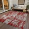 Homeroots 5' X 8' Red Gray And Ivory Abstract Washable Indoor Outdoor Area Rug 597993 - alternate 4