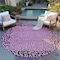 Homeroots 8' Pink Round Animal Print Washable Indoor Outdoor Area Rug 607658 - alternate 7