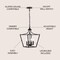 Jonathan Y Camden 13" 4-Light Iron Classic Midcentury Pendant Lantern, Oil Rubbed Bronze JYL7561A - alternate 10