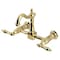 Kingston Brass Two-Handle Wall Mount Bridge Kitchen Faucet, Polished Brass KS2442AL - alternate 1