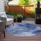 Homeroots 8' Denim Blue And Sky Blue Round Abstract Washable Indoor Outdoor Area Rug 577705 - alternate 7