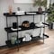 Martha Stewart Emmett 3 Shelf 35in.H Storage Display Unit Bookcase w/Oil Rubbed Brnz Metal Frame in Blk Wood Grain JN-2542B3-BK-BK-MS - alternate 1