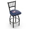 Holland Bar Stool Co 25" Blk Wrinkle Columbus Blue Jackets Swivel Bar Stool, Jailhouse Back L01825ColBlu - alternate 1