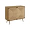 Monarch Specialties Accent Chest, 36-in. Wide, 2 Door Cabinet, Storage, Decorative, Lght Walnut Laminate, Seagrass-look I 2729 - alternate 1