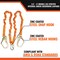 Malta Dynamics 4.5ft - 6ft DOUBLE LEG STRETCH INTERNAL SHOCK ABSORBING LANYARD W 2 REBAR HOOKS, 1 STEEL SNAP HOOK C5117 - alternate 6
