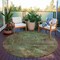 Homeroots 8' Brown Round Abstract Washable Indoor Outdoor Area Rug 608779 - alternate 4
