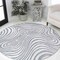 Jonathan Y Maribo High-Low Abstract Groovy Striped Light Blue/Ivory 6 ft Round Indoor/Outdoor Area Rug SCN103C-6R - alternate 7