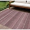 Homeroots 8' X 10' Red And Burgundy Striped Washable Indoor Outdoor Area Rug 610591 - alternate 1