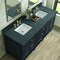 James Martin Vanities Lorelai 72in Double Vanity, Black Onyx w/ 3 CM Parisien Bleu Silestone Top 424-V72-BKO-FPBL - alternate 9