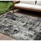 Homeroots 9' X 12' Black And Gray Abstract Washable Indoor Outdoor Area Rug 597936 - alternate 1
