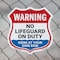 Signmission Warning No Lifeguard On Duty, 6 inch X 6 inch, Plastic Sign, 2PK SHI-P-2PACK-6-479 - alternate 5