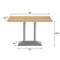 Flash Furniture Bennett 30 in x 48 in Solid Wood Indoor Tabletop in Natural with 27 in x 15 in Silver GSF-REC3048-NAT-TB002S-GG - alternate 8