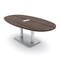 Skutchi Designs Boval Conference Table With Power Unit, 48 in W, 84 in L, Brown HAR-BOVL-48X84-DOU-H3041-ESIL - alternate 1