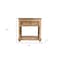 Homeroots 28" Distressed Natural One Drawer Solid Wood Nightstand 555411 - alternate 7
