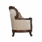 Homeroots 68in Cream And Brown Damask Chesterfield Loveseat and Toss Pillows 348218 - alternate 4