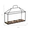 Homeroots 15" Black Metal Glass And Wood Geometric Three Light Hurricane Candle Holder 638043 - alternate 5