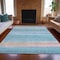 Homeroots 8' X 10' Aqua Lavender And Peach Striped Washable Indoor Outdoor Area Rug 631200 - alternate 6
