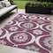 Homeroots 5' X 8' Eggplant Ivory And Gray Medallion Washable Indoor Outdoor Area Rug 589603 - alternate 1