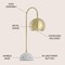 Jonathan Y Stephen 23.5" Metal/Marble LED Table Lamp, Brass Gold/White JYL6000A - alternate 8