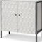 Homeroots 32in White and Gray Wood and Metal Carved Geometric Accent Cabinet With Two Doors 611056 - alternate 4