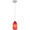 Access Lighting Champagne, Pendant, Brushed Steel Finish, Red Glass 28012-1C-BS/RED - alternate 4