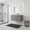 Homeroots 36" Gray Wood Freestanding Bathroom Vanity With White Sink And Two Drawers 627432 - alternate 5