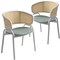 Leisuremod Ervilla Dining Arm Chair with Leather Seat and White Steel Base in Black, 2PK ECW-20GR-L2 - alternate 1