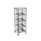 Homeroots 41in Black And Natural Metal And Wood Basket Storage Rolling Cabinet 488862 - alternate 5