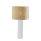Homeroots 29" White Ceramic Cylinder Table Lamp With Beige Drum Shade 524628 - alternate 1
