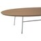 Leisuremod Rossmore Oval Coffee Table with White Powder Coated Steel Frame, Natural Wood RSW-46NW - alternate 8