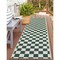 World Rug Gallery Contemporary Checkered Weather Resistant Reversible Indoor/Outdoor Rug 2 ft x 7 ft Green WR114GREEN2X7 - alternate 1