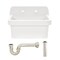 Kingston Brass 24" Ceramic Single Bowl Wall Mount Kitchen Sink with Strainer, White/Polished Nickel KGPKWS2419176 - alternate 1