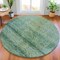 Homeroots 8' Teal Blue And Ivory Round Geometric Washable Indoor Outdoor Area Rug 630515 - alternate 4
